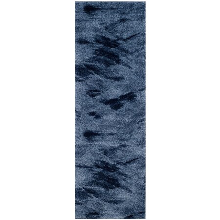 Safavieh 2 ft.-3 in. x 15 ft. Retro Power Loomed Medium Rectangle Area Rug Light Blue & Blue RET2891-6065-215